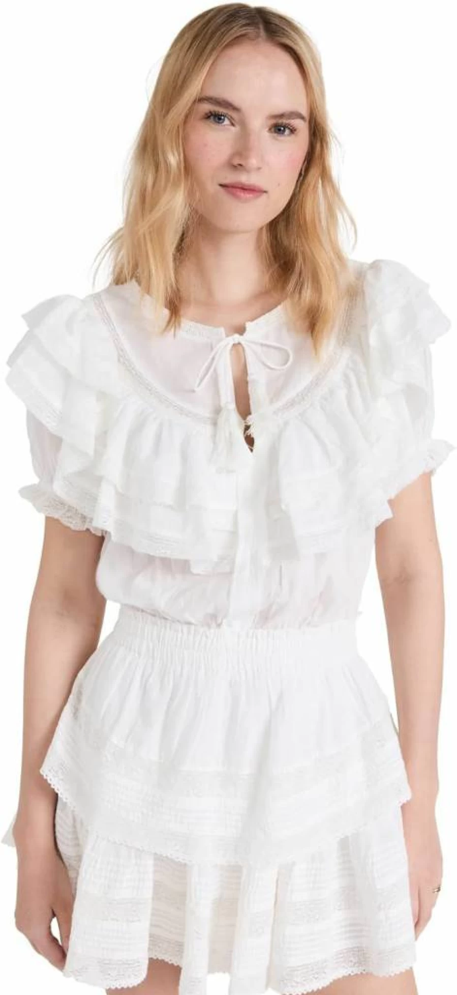 LOVESHACKFANCY Women's Liv Floral Summer Dress - Boho Chic Maxi Dress with Ruffles