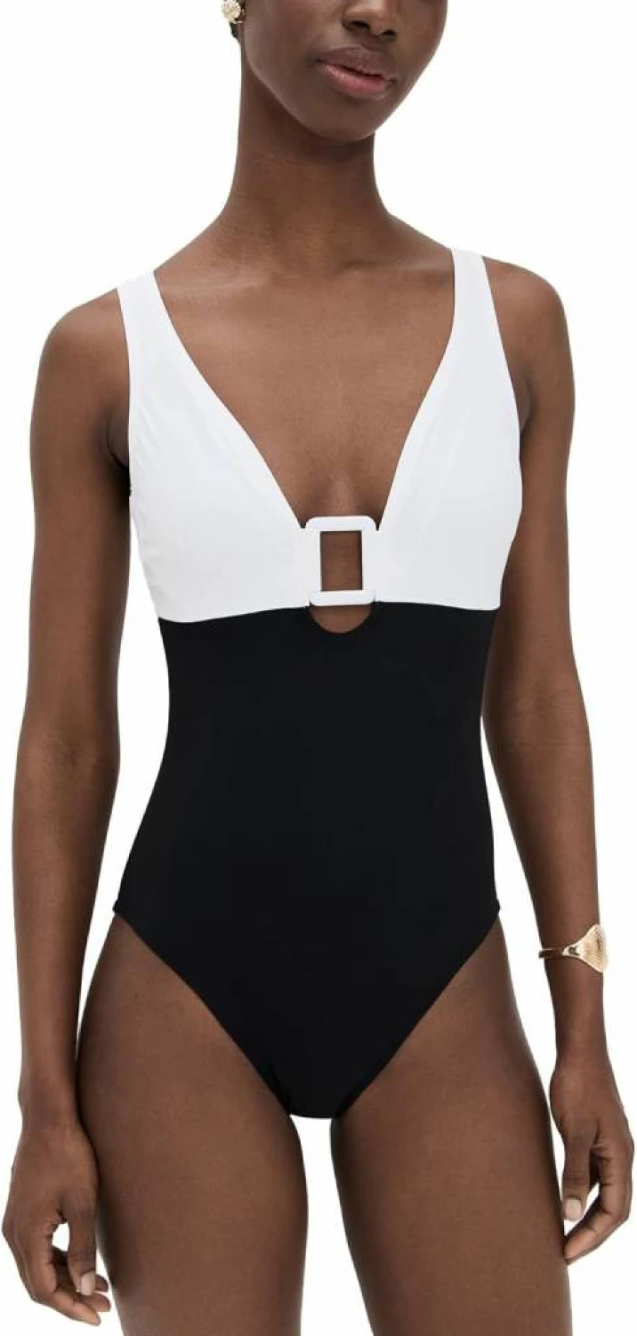 Karla Colletto Women's Mira V-Neck Underwire Tank One Piece Swimsuit with High Back Support