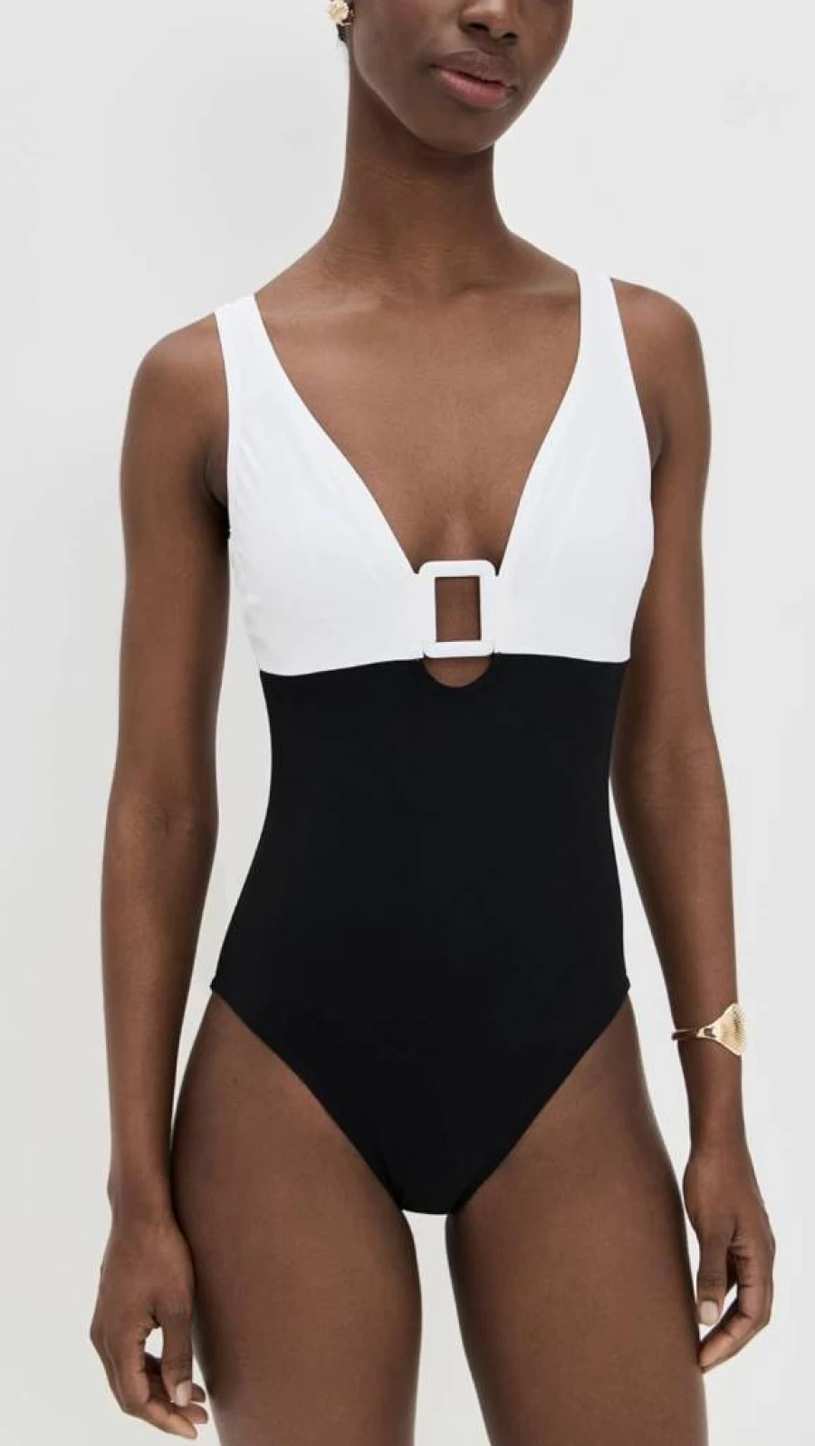 Karla Colletto Women's Mira V-Neck Underwire Tank One Piece Swimsuit with High Back Support