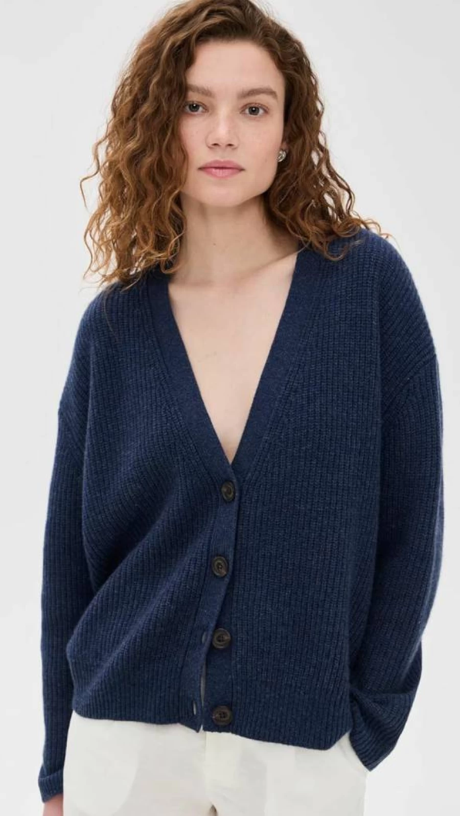 Jenni Kayne Women's Cropped Cashmere Cardigan Soft Cocoon Sweater Luxury Knitwear