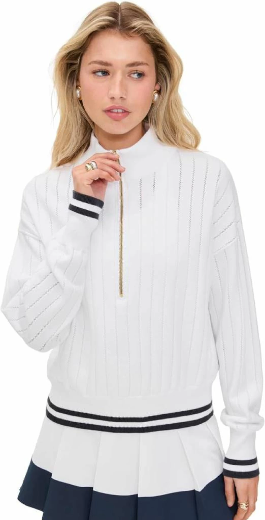 Varley Women's Aliyah Half-Zip Knit Sweater - Soft Casual Pullover for Women