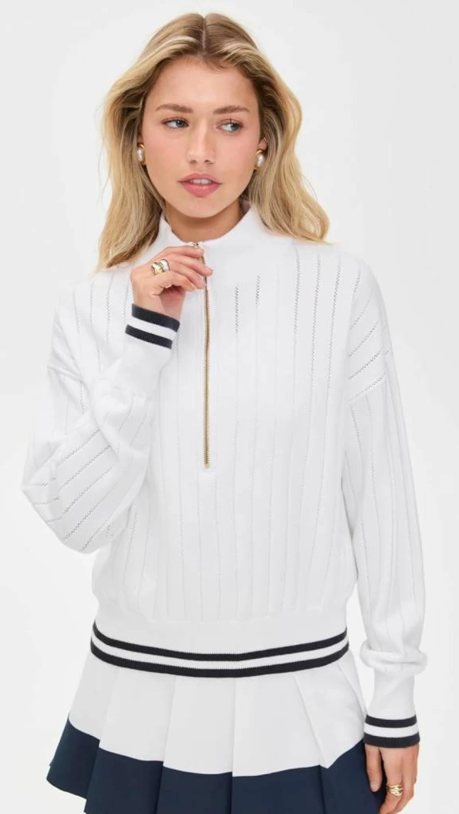 Varley Women's Aliyah Half-Zip Knit Sweater - Soft Casual Pullover for Women