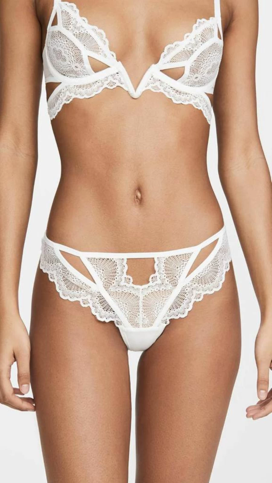 Thistle and Spire Women's Kane Cutout Thong - Sexy Lingerie High-Waisted Panty with Mesh Details
