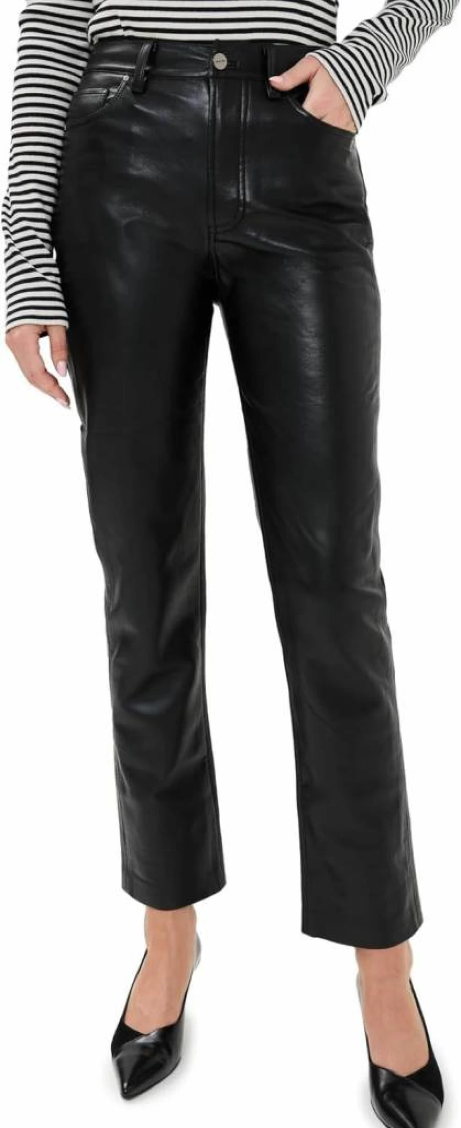 ANINE BING Women's Bruno Pants - High-Waisted Slim-Fit Trousers for Women