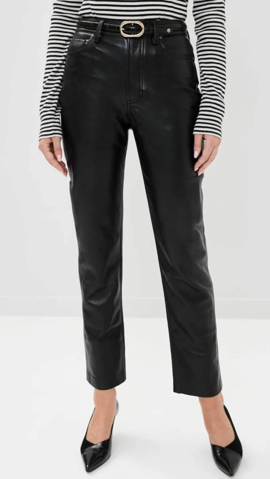 ANINE BING Women's Bruno Pants - High-Waisted Slim-Fit Trousers for Women