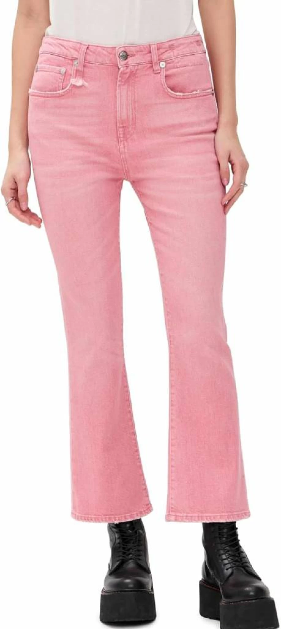 R13 Women's High-Rise Kick Flare Jeans - Stretch Denim Vintage Retro Style