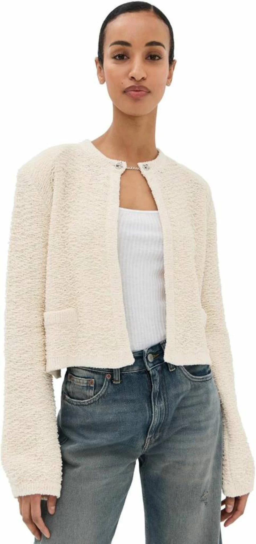HALFBOY Women's Alice Knit Cardigan Vintage Lace-Up Sweater Casual Boho Chic Top