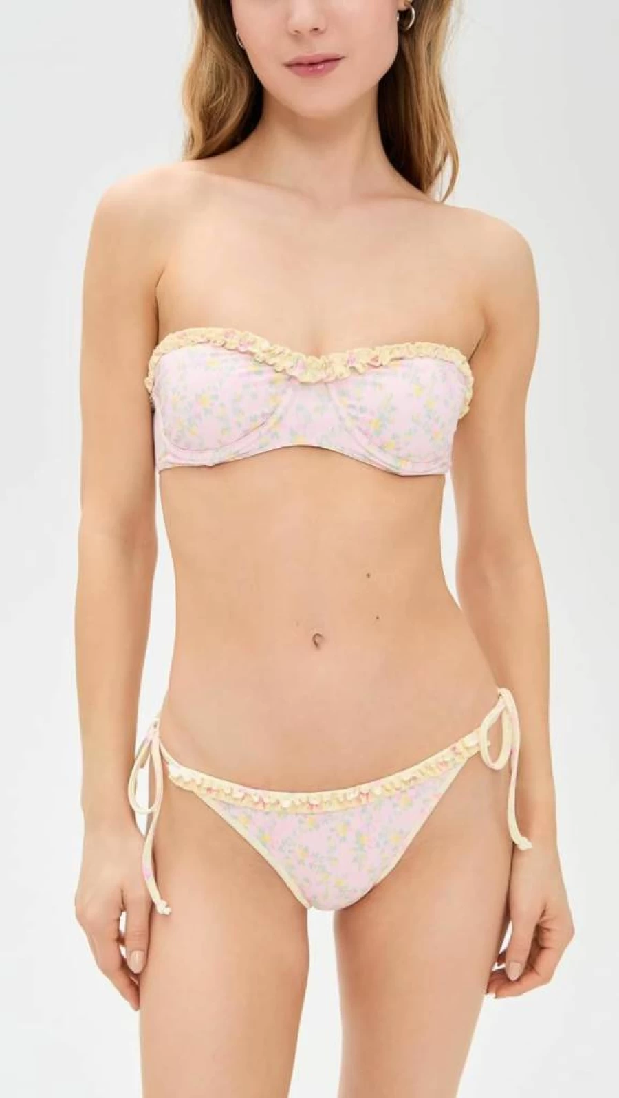 LOVESHACKFANCY Women's Tallie Bikini Set - Floral Print Swimwear Two-Piece High-Waisted Beachwear