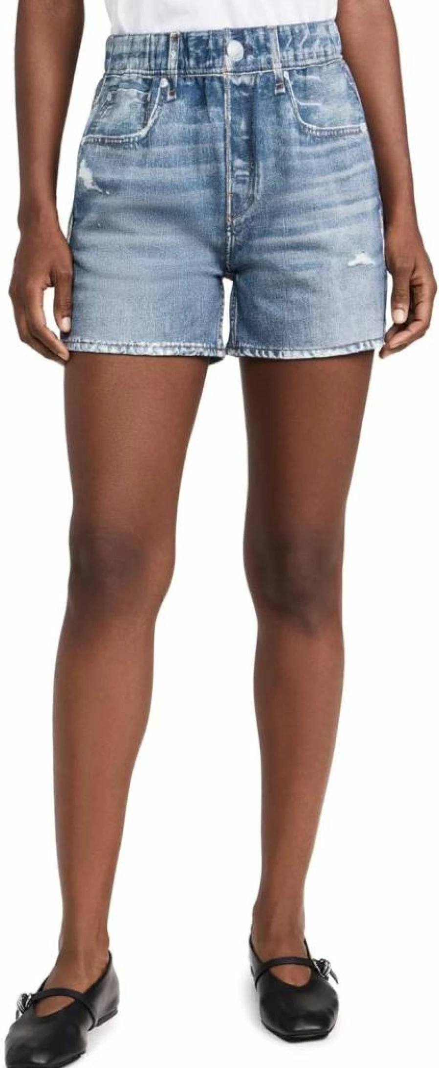 Rag & Bone Women's Miramar High-Waisted Walking Shorts - Comfortable Casual Denim Shorts for Women