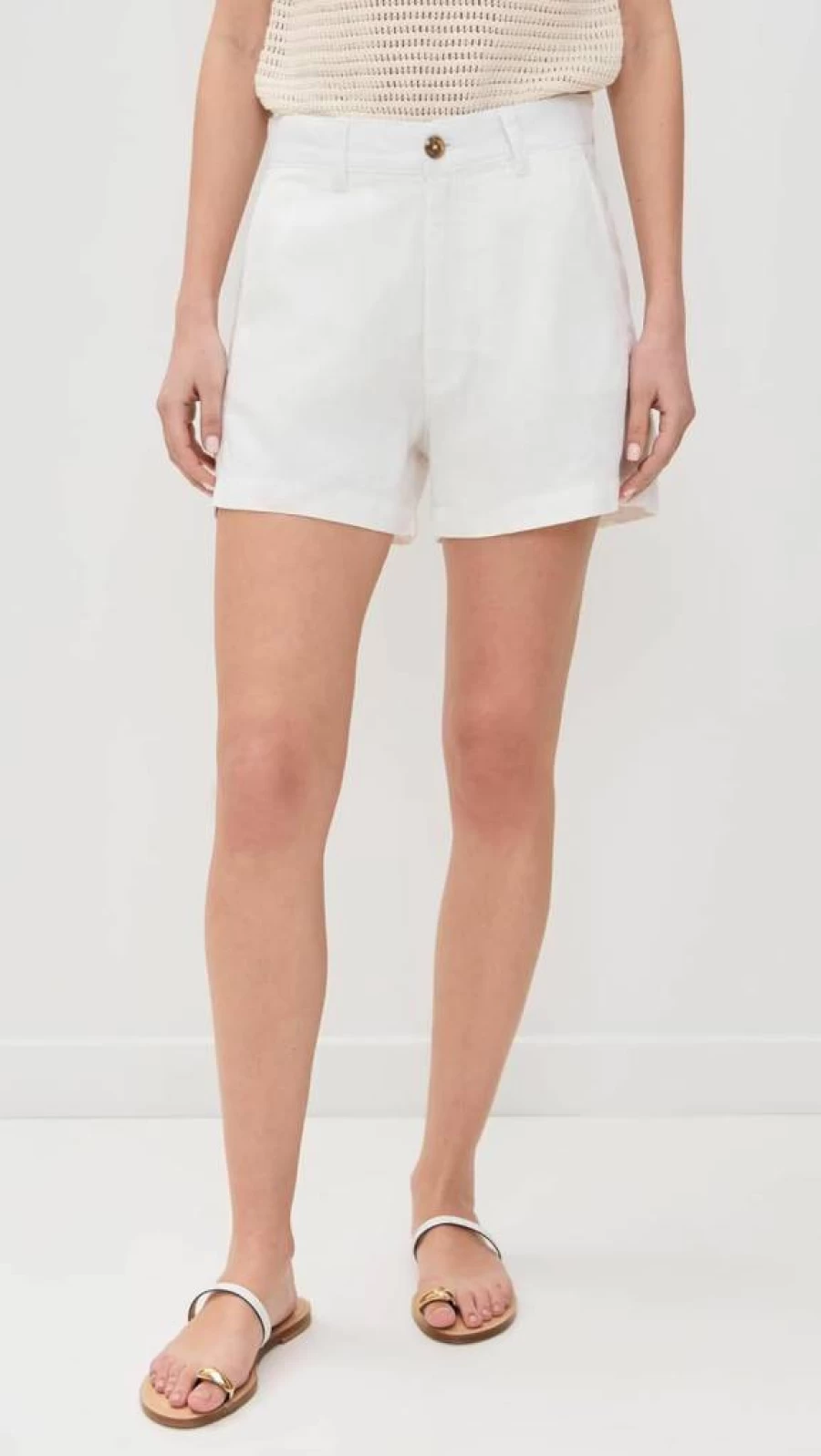 DL1961 Women's Taylor Ultra High Rise Linen Shorts | Comfortable Summer Shorts | High Waisted Linen Shorts for Women