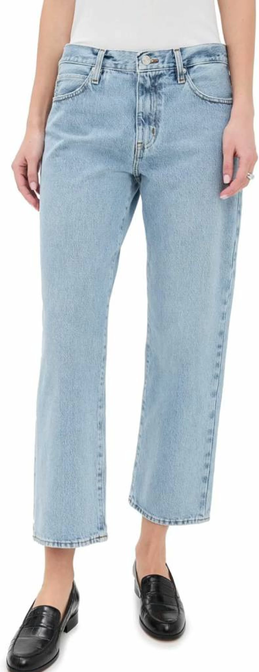 FRAME Women's The Hang High-Rise Straight Leg Jeans