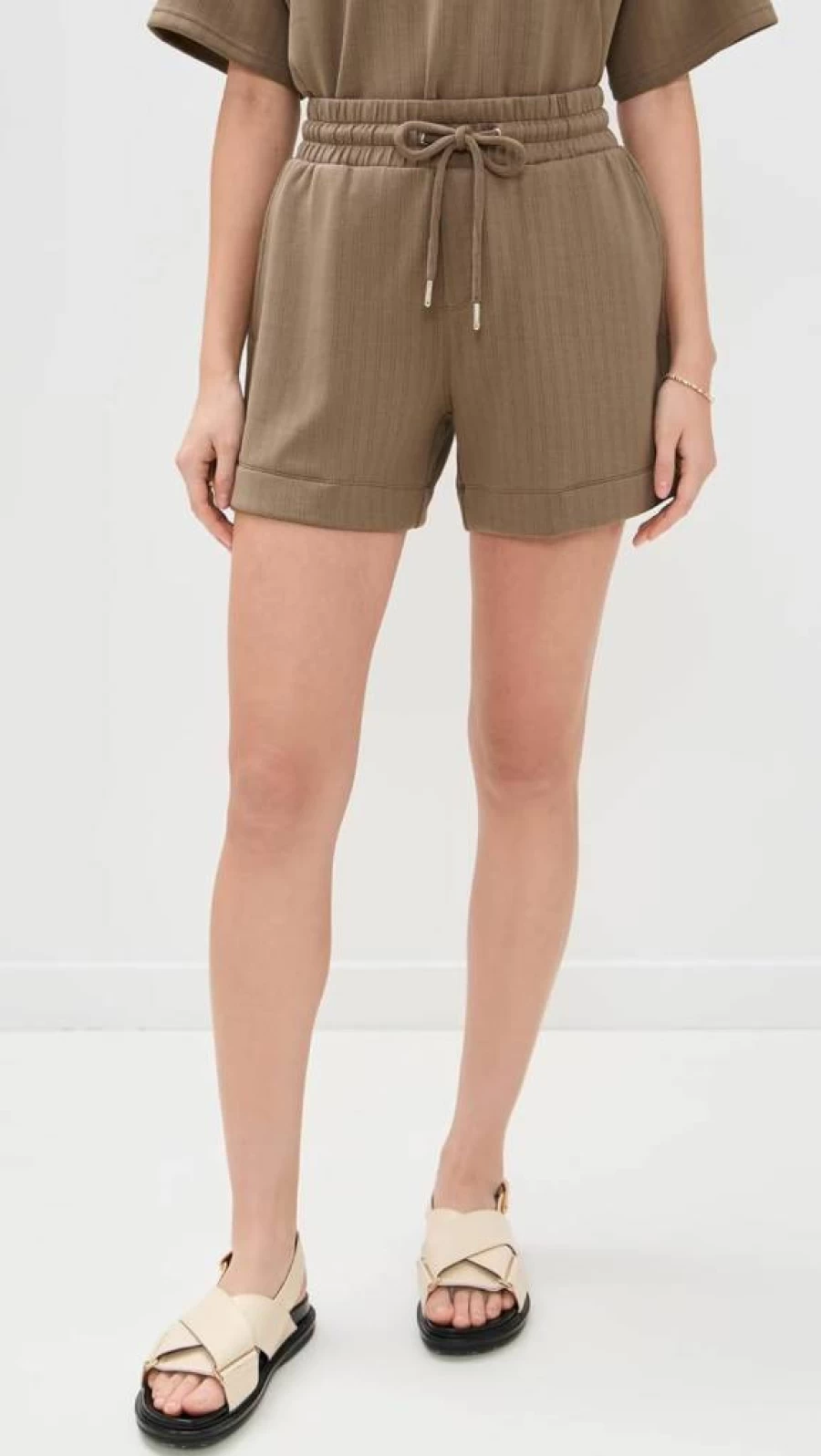 Splendid Women's Ribbed Scuba Shorts by Cella Jane - Comfortable High-Waisted Casual Shorts