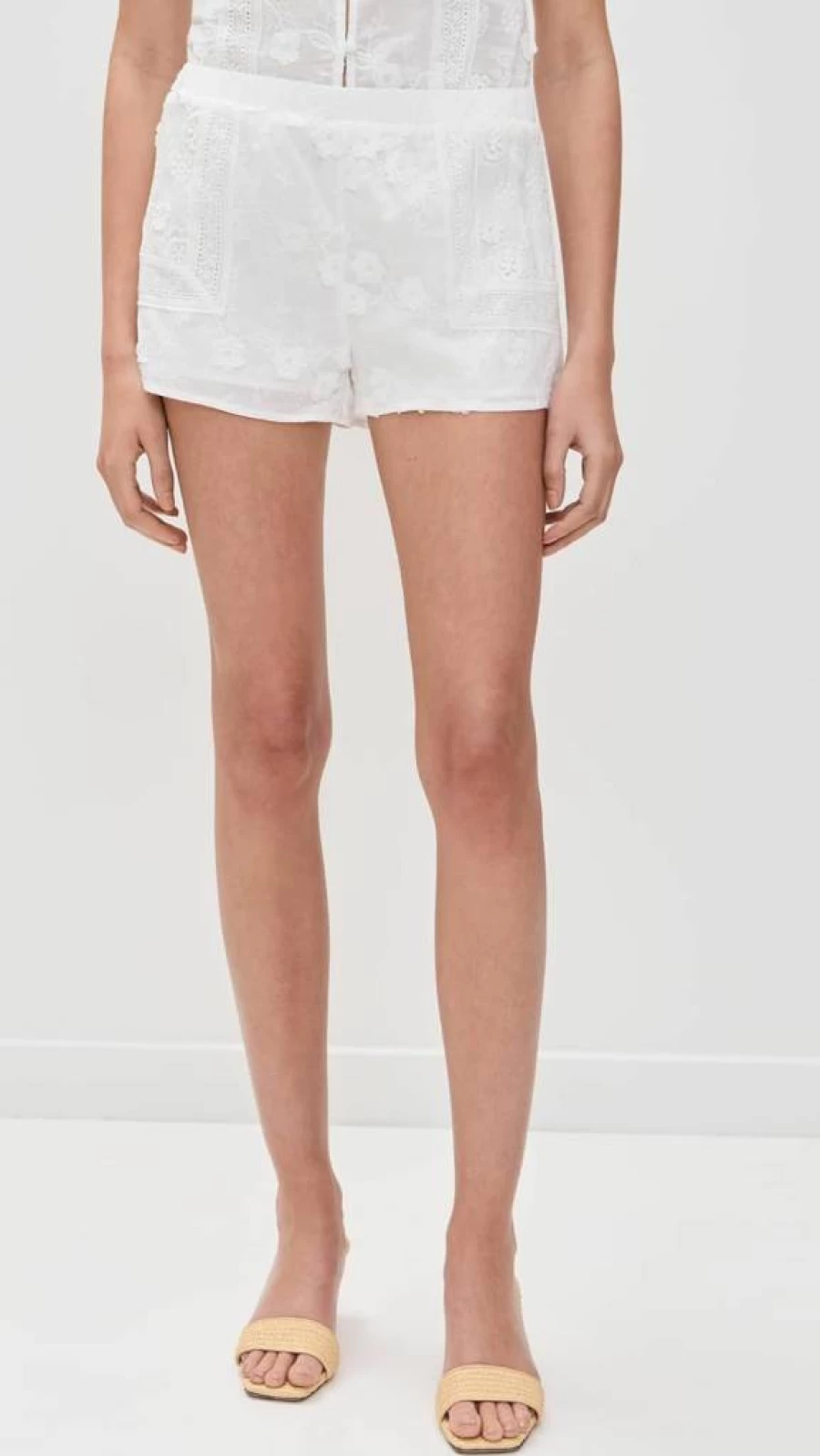 Amanda Uprichard Women's Norina High-Waisted Denim Shorts - Classic Blue Stretch Fit Summer Fashion