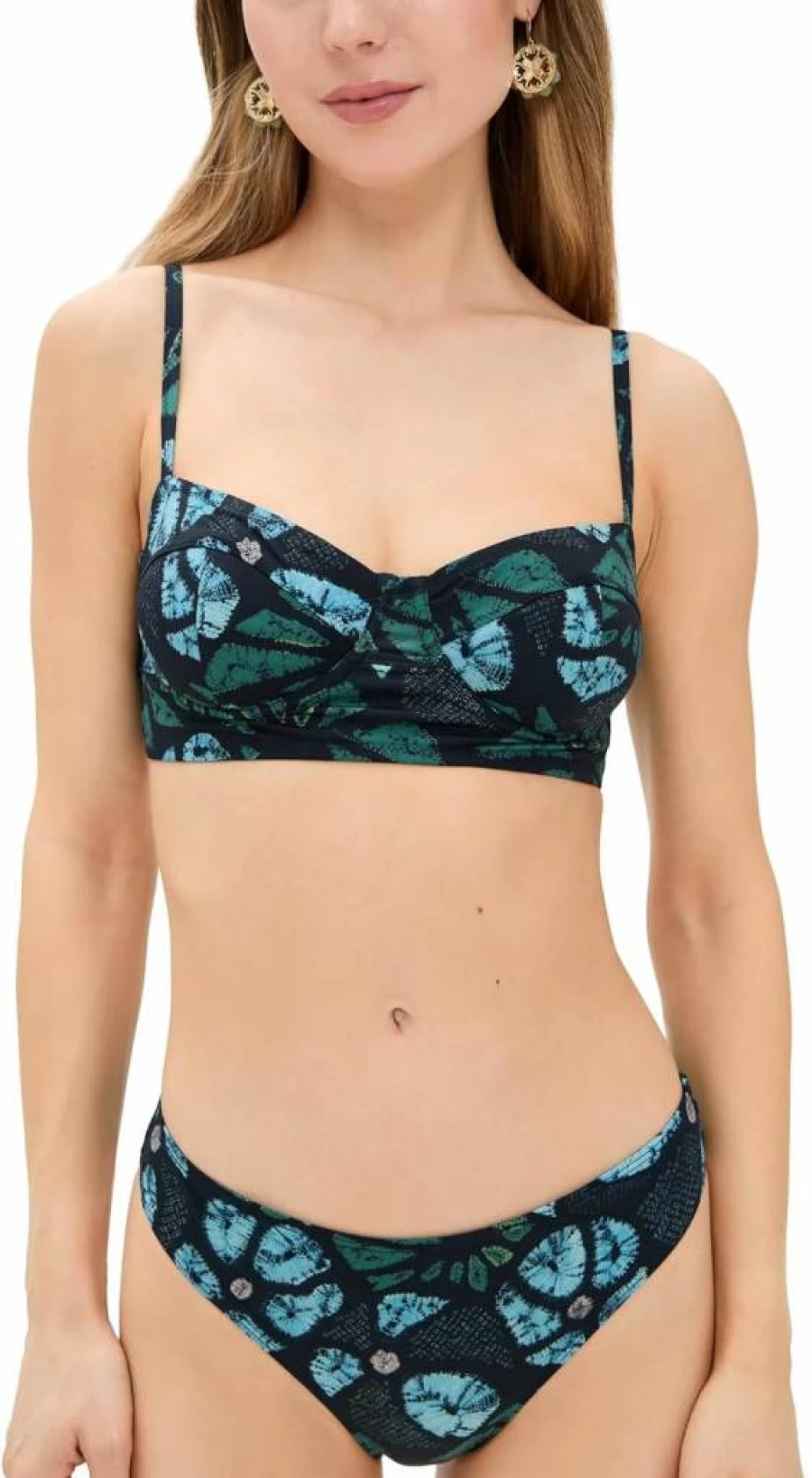 Ulla Johnson Zahara Bikini Top for Women - Floral Printed Swimwear Halter Design