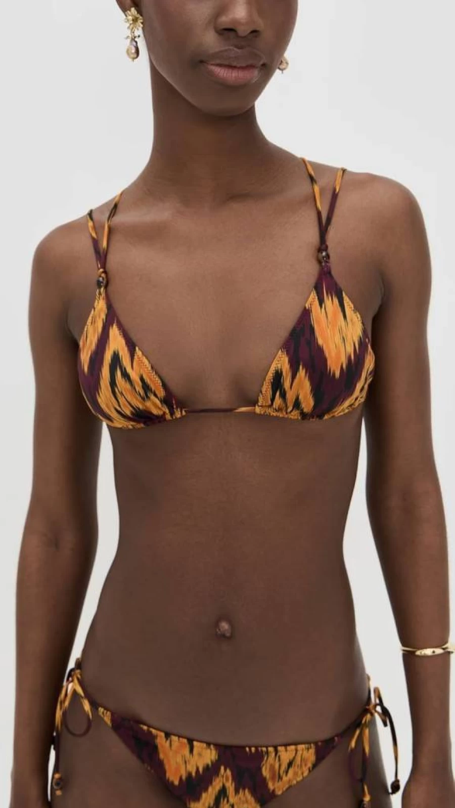 Ulla Johnson Women's Kianna String Triangle Bikini Top - Floral Print Swimwear for Women