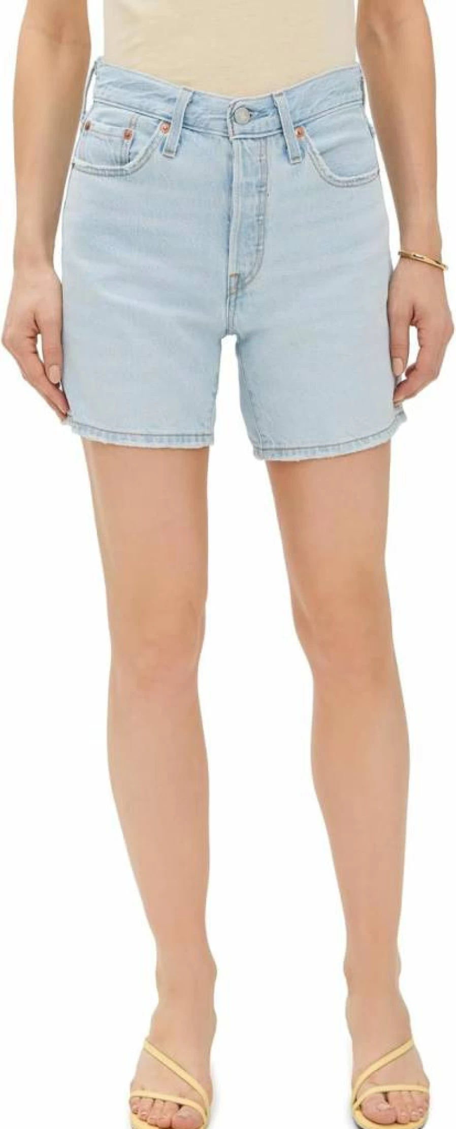 Levi's Women's 501 Lightweight Denim Shorts - Mid Thigh Length Casual Comfort Fit
