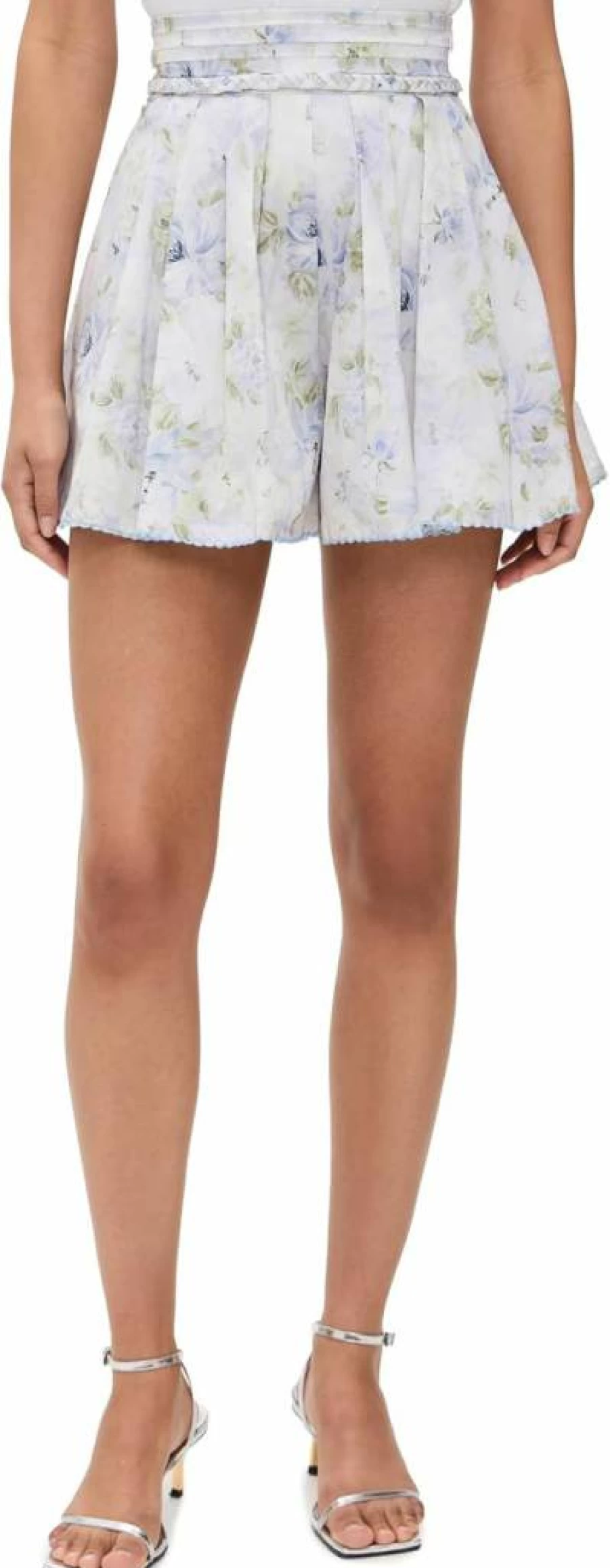 En Saison Women's High-Waisted Scarlet Summer Shorts - Comfortable Stretch Casual Denim Shorts for Women