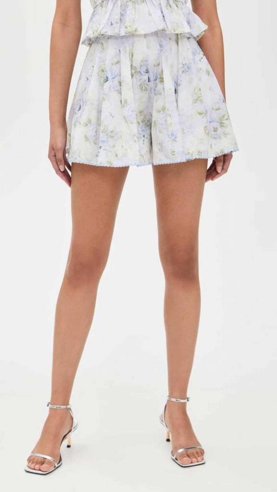 En Saison Women's High-Waisted Scarlet Summer Shorts - Comfortable Stretch Casual Denim Shorts for Women
