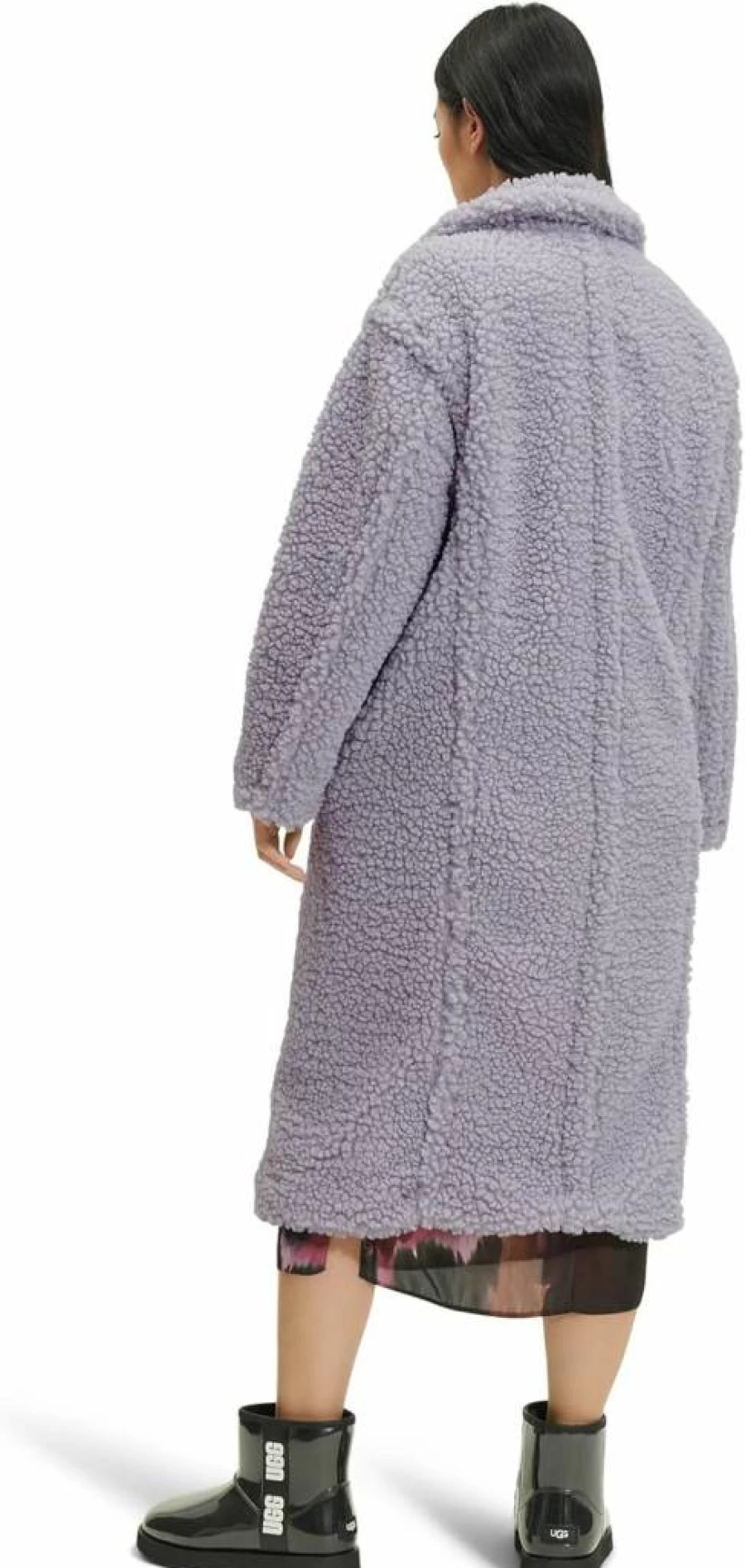 UGG Women's Gertrude Long Teddy Coat - Warm Winter Jacket with Faux Fur