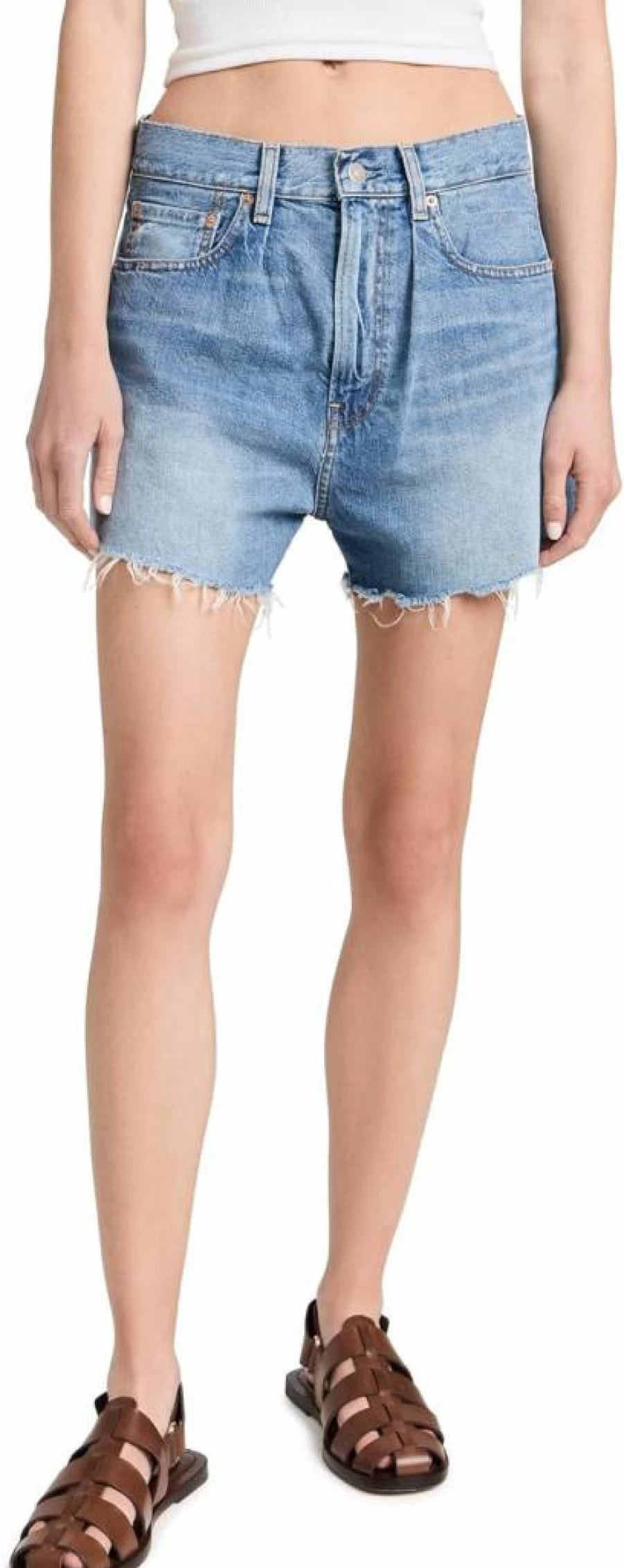 Denimist Women's Brooke High-Waisted Denim Shorts - Classic Fit Stretch Comfort