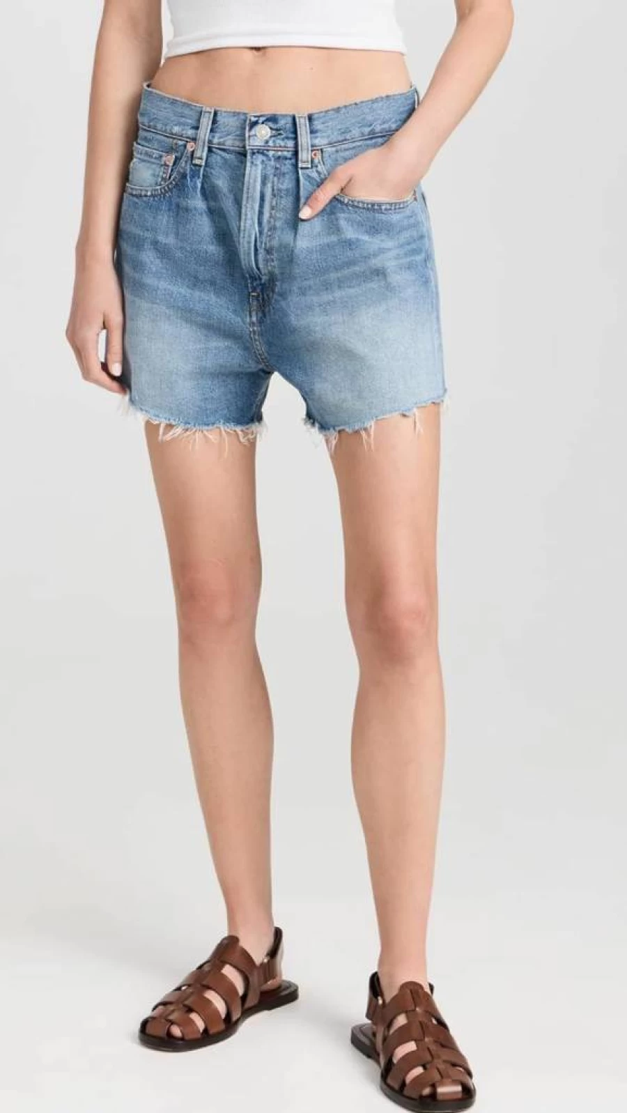 Denimist Women's Brooke High-Waisted Denim Shorts - Classic Fit Stretch Comfort