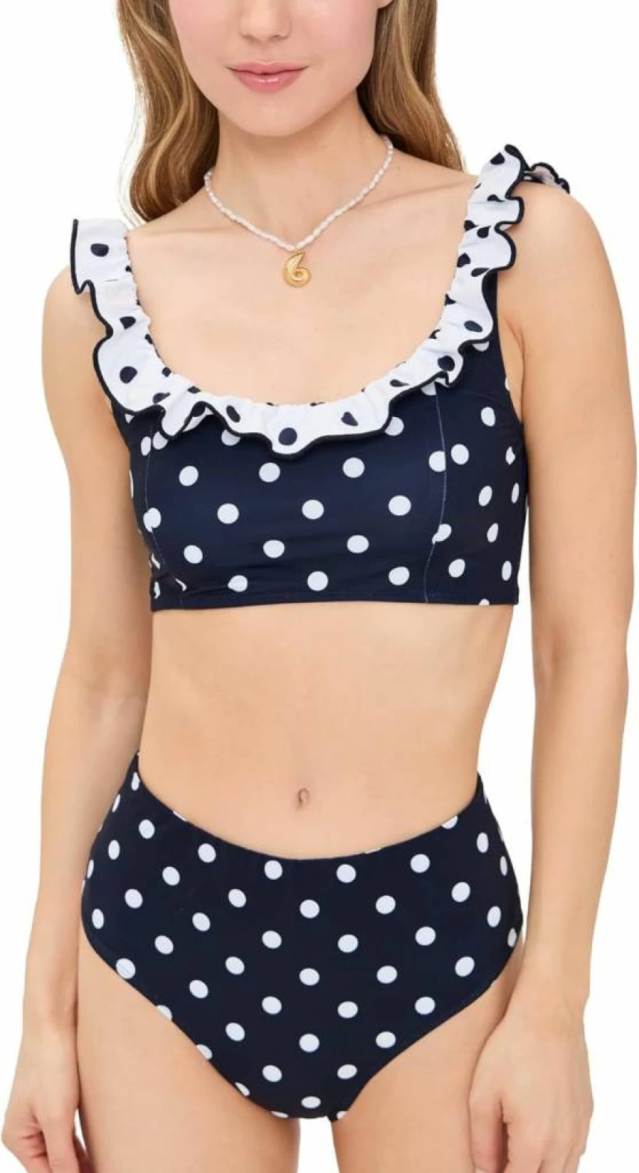 Sea Women's Paulina Polka Dot Bikini Top - Ruffled Swimwear for Women