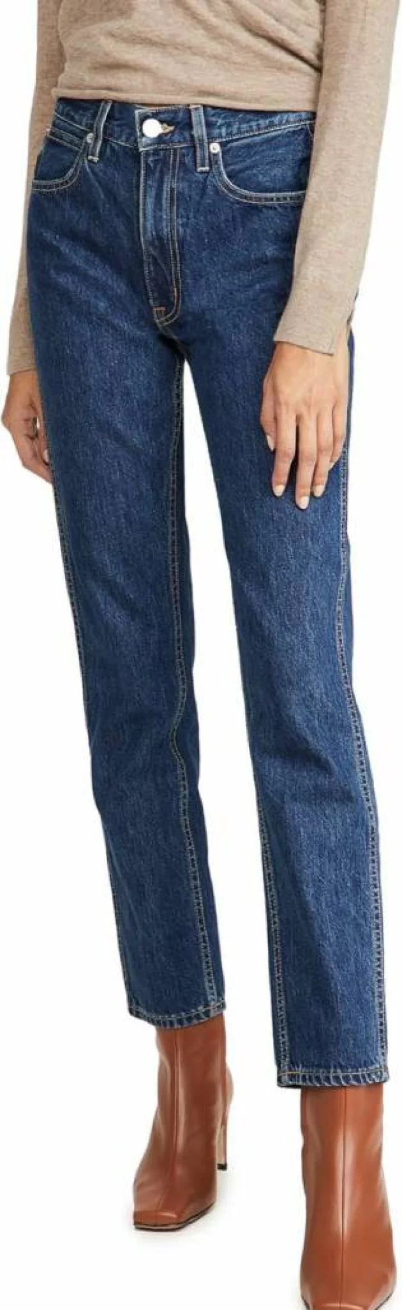 SLVRLAKE Women's Virginia High-Rise Tapered Leg Jeans - Slim Fit Denim Pants for Women