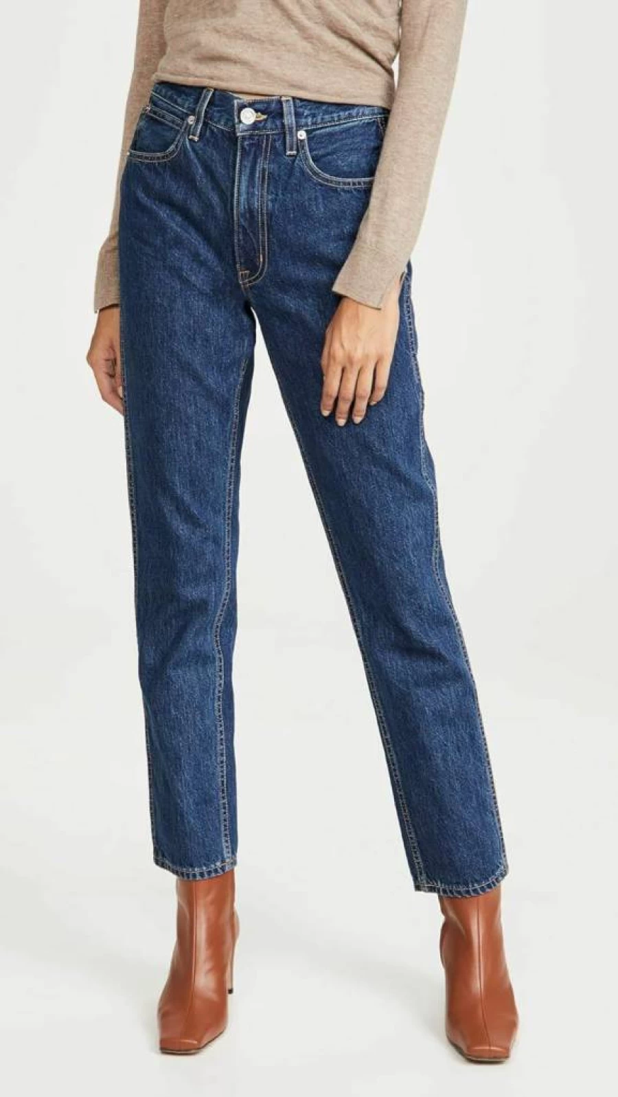 SLVRLAKE Women's Virginia High-Rise Tapered Leg Jeans - Slim Fit Denim Pants for Women