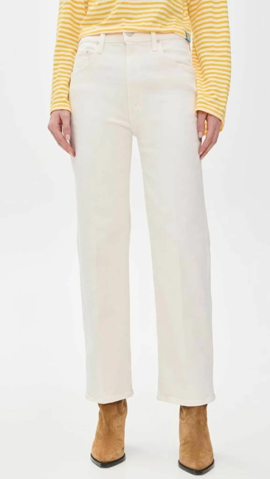 MOTHER Women's The Rambler Ankle Jeans - High-Rise Slim Fit Denim for Women