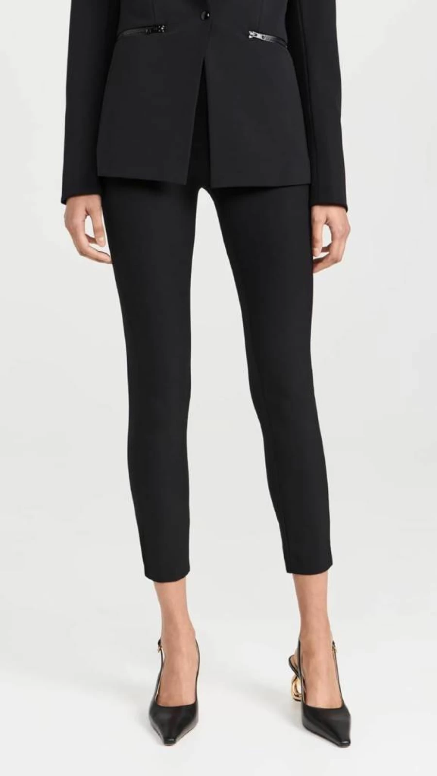 Veronica Beard Women's High-Waisted Scuba Pants with Zip Detail - Stretchy Comfort Fit
