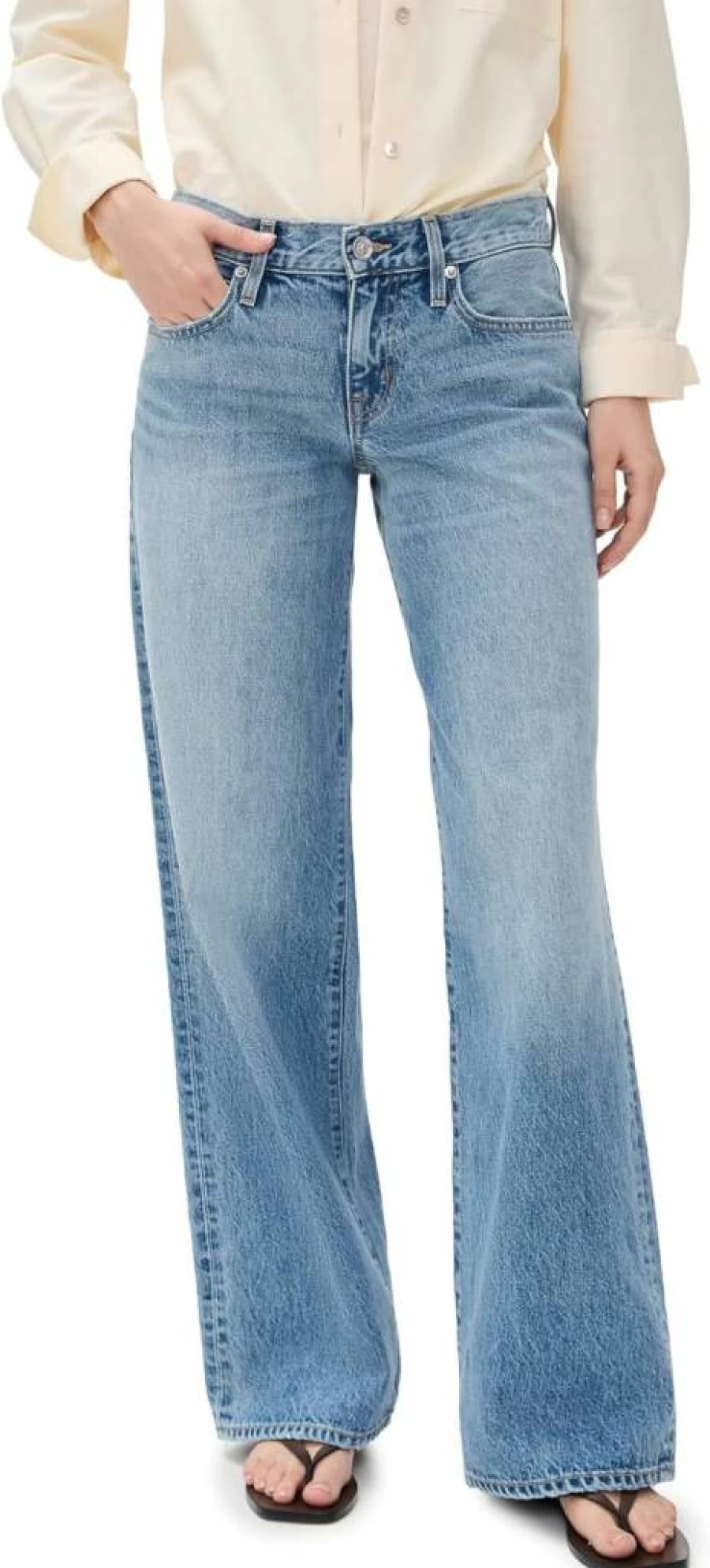 SLVRLAKE Women's Lexi High-Rise Slim Fit Jeans - Classic Blue Denim Pants for Women