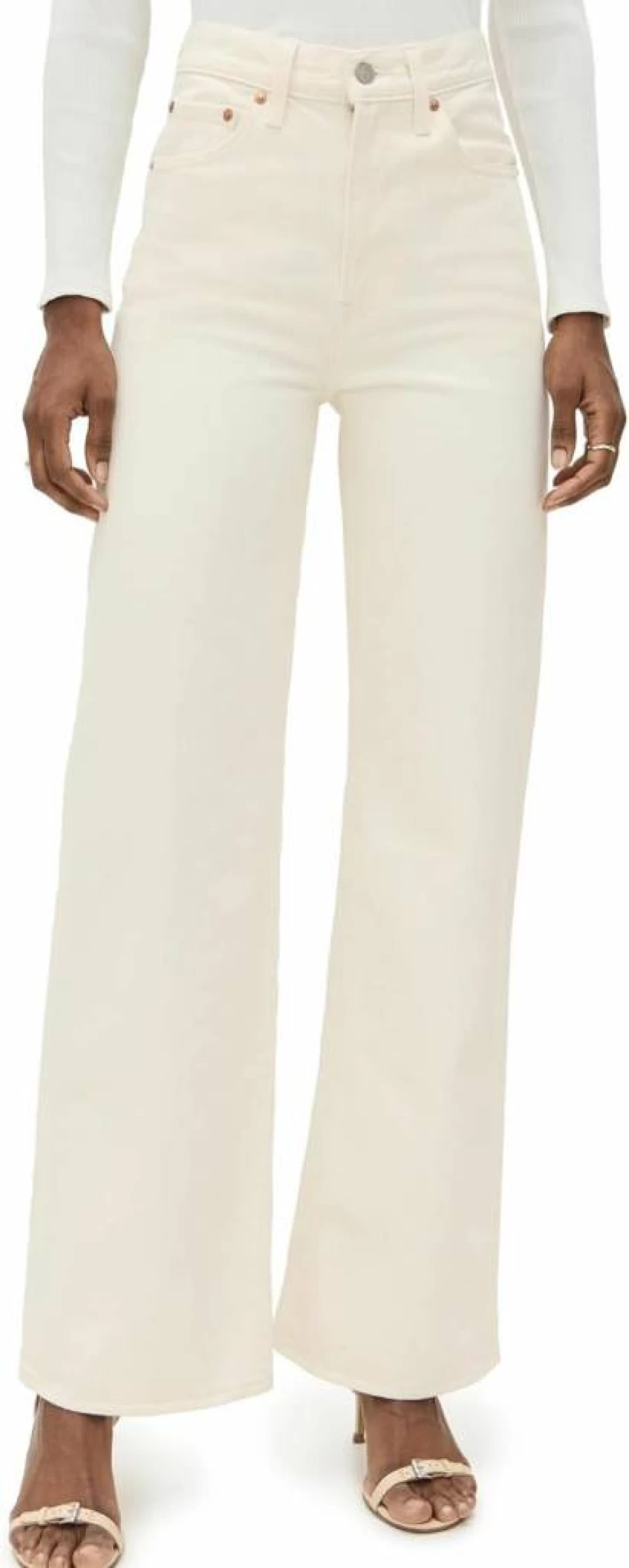 Levi's Women's High-Rise Wide Leg Jeans - Classic Ribcage Fit, Comfortable & Stylish Denim Pants