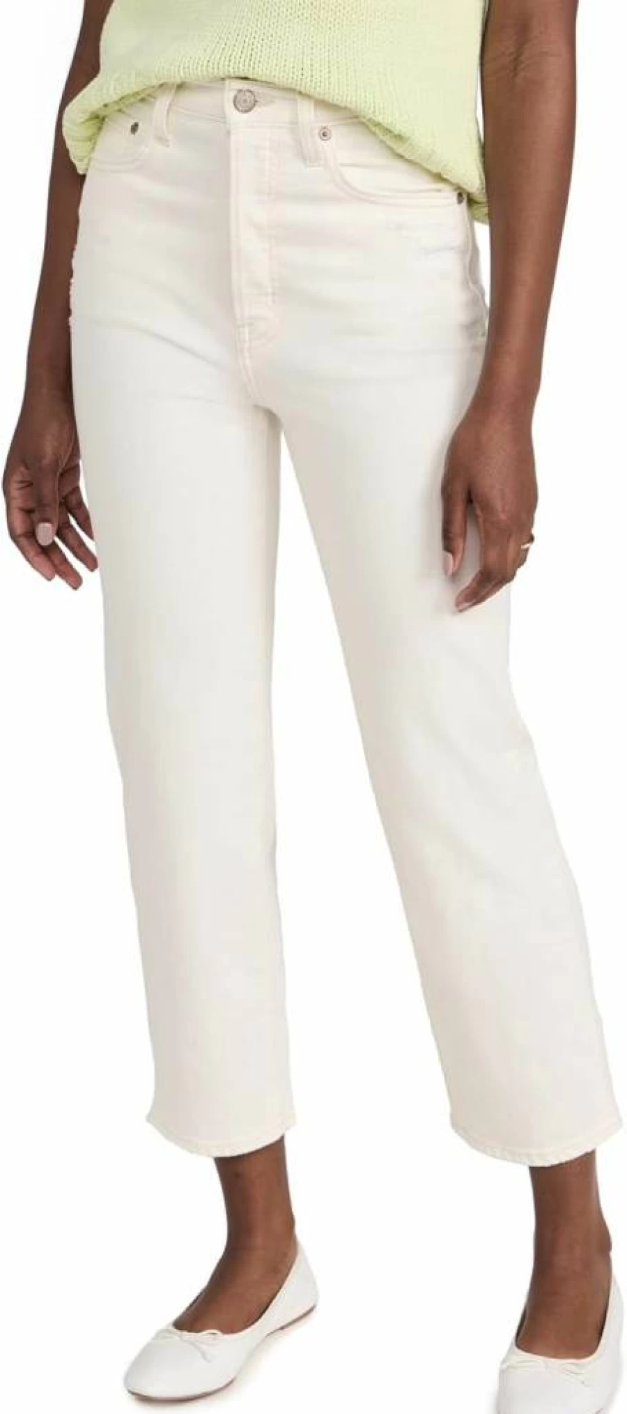Pistola Denim Women's Cassie High-Rise Crop Jeans - Distressed Blue Denim Shorts