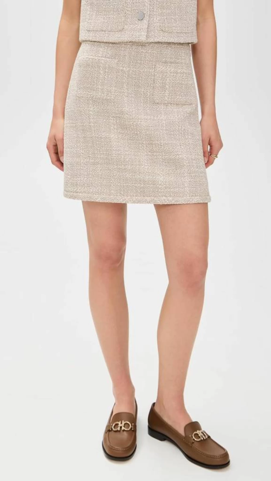 Theory Women's High-Waisted Mini Skirt - Stretch Binding Detail, Slim Fit, Office to Evening Wear