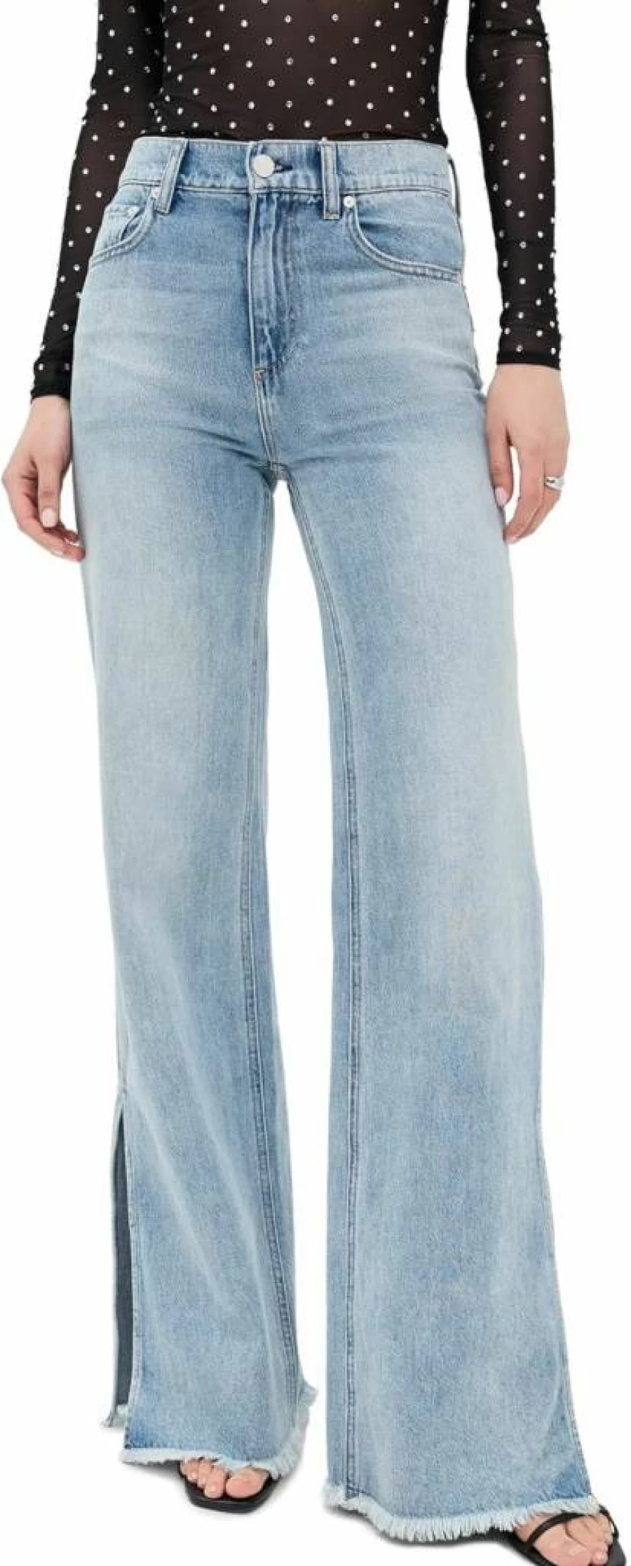 alice + olivia Women's Weezy High-Rise Distressed Skinny Jeans