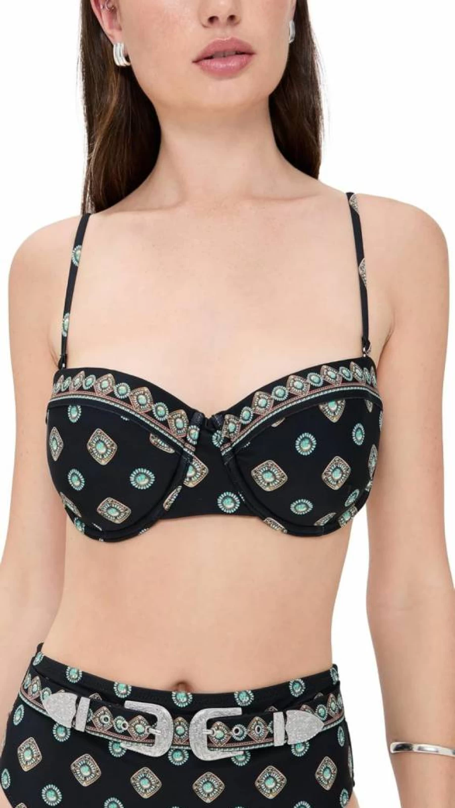 L'AGENCE Women's Alexandra Southwestern Bikini Top - Structured Bra Style Swimwear