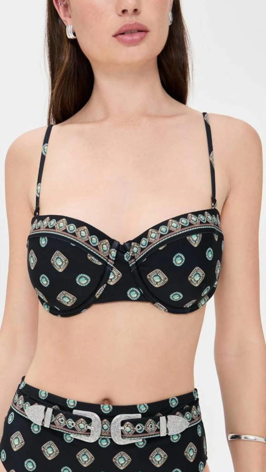 L'AGENCE Women's Alexandra Southwestern Bikini Top - Structured Bra Style Swimwear