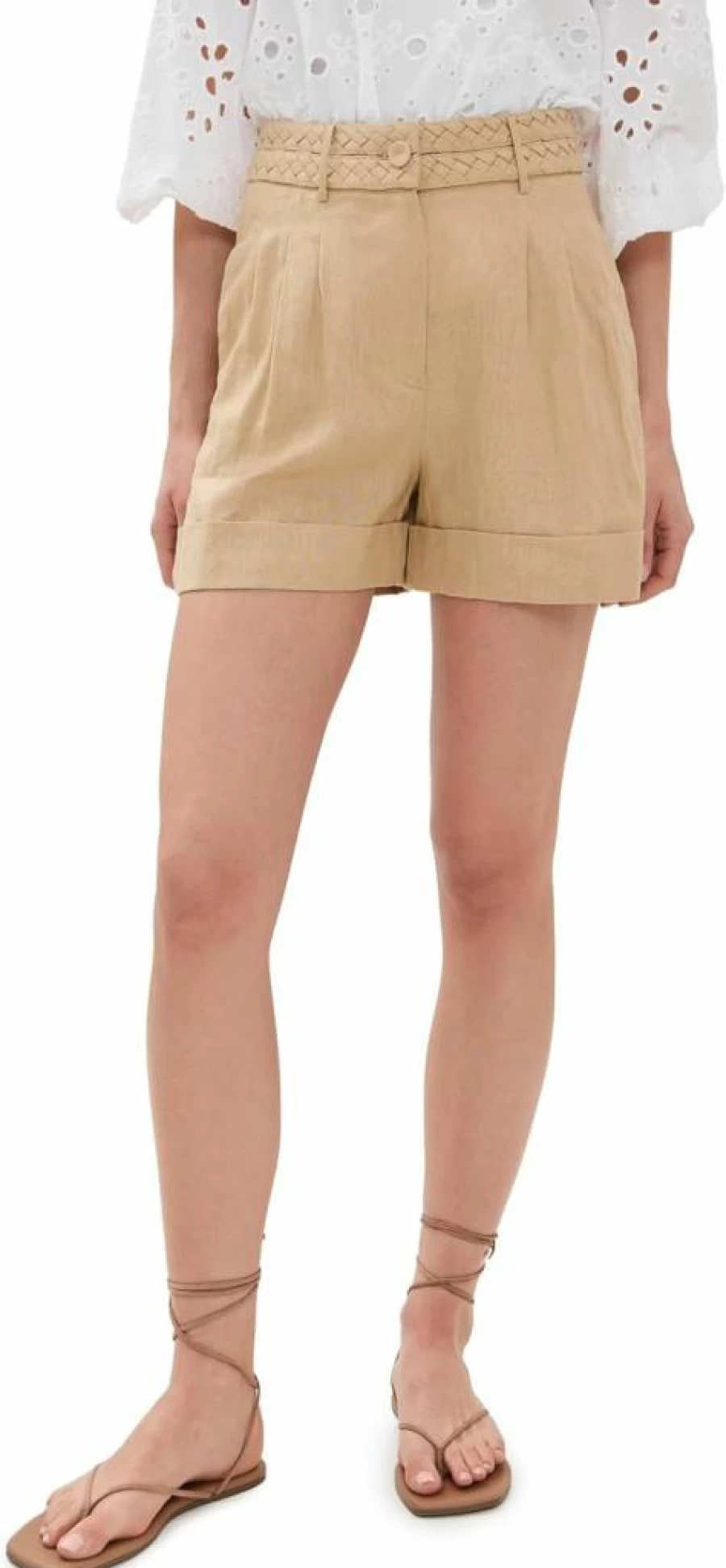 Figue Women's Uma High-Waisted Linen Shorts - Summer Casual Comfort