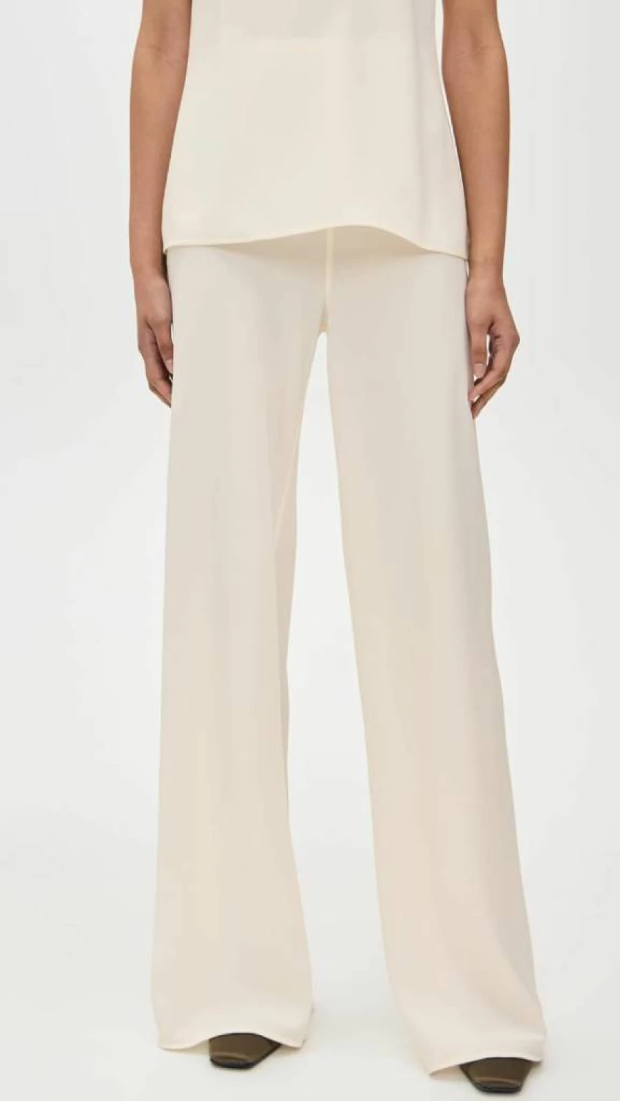STAUD Women's Stroll Pants - High-Waisted Wide-Leg Trousers for Casual & Office Wear