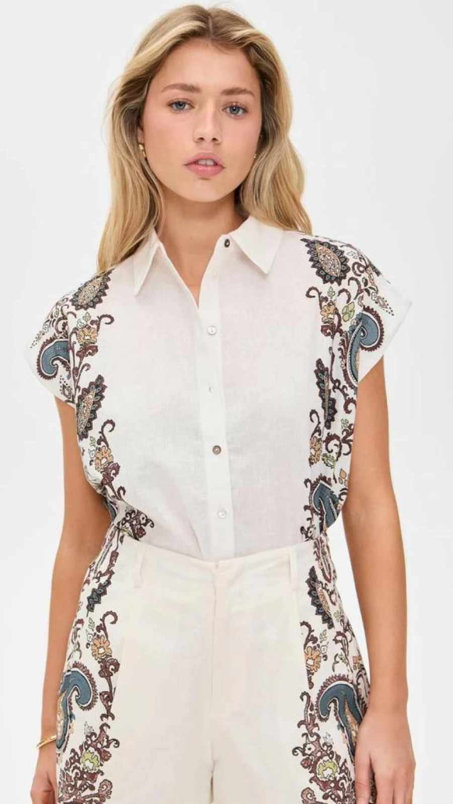 Cleobella Women's Selene Blouse - Elegant Feminine Top for Casual & Dressy Outfits