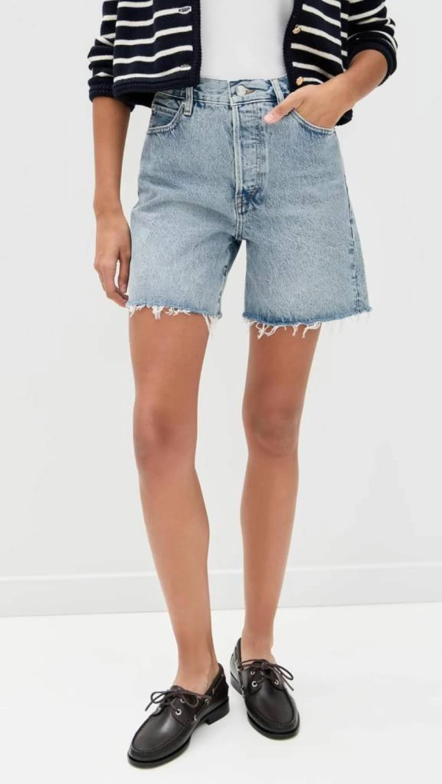 FRAME Women's The Timeless Shorts - Classic High-Waisted Denim Shorts