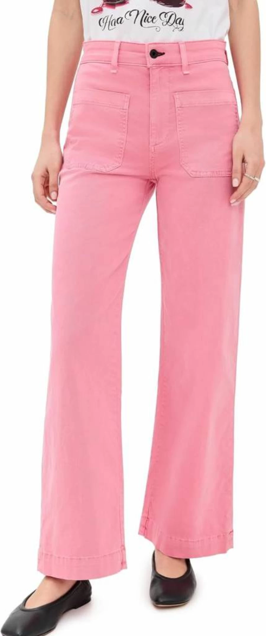 ASKK NY Women's High-Waisted Sailor Twill Pants - Classic Navy Casual Trousers for Women