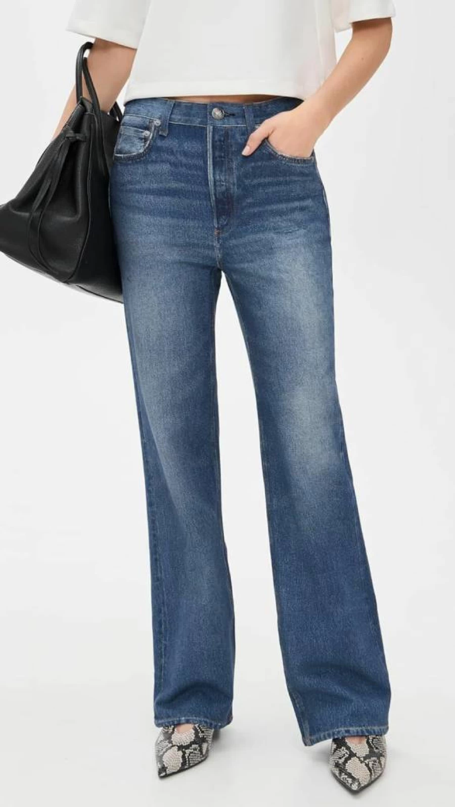 Rag & Bone Women's Miramar Relaxed Straight Leg Jeans with Shea Butter Comfort