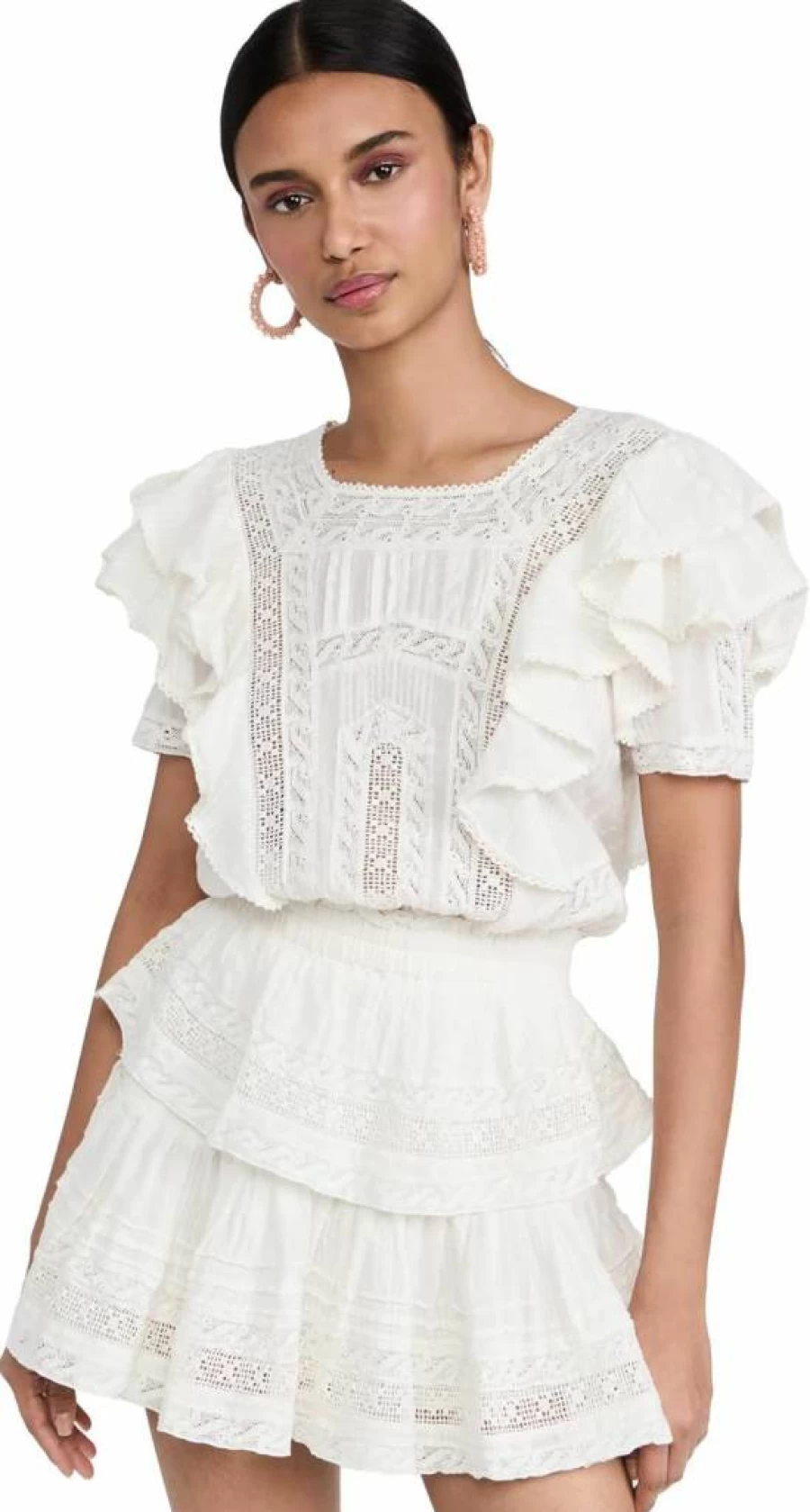 LOVESHACKFANCY Women's Stella Floral Dress - Boho Chic Mini Dress for Women