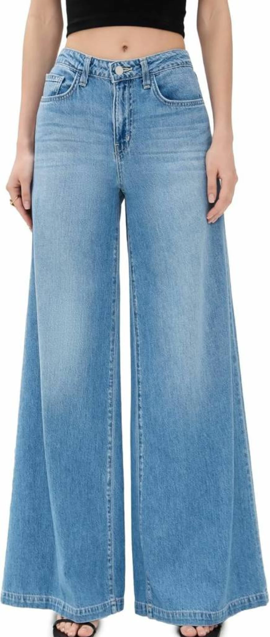 L'AGENCE Women's Quincy High Rise Wide Leg Jeans - Premium Denim Pants for Women