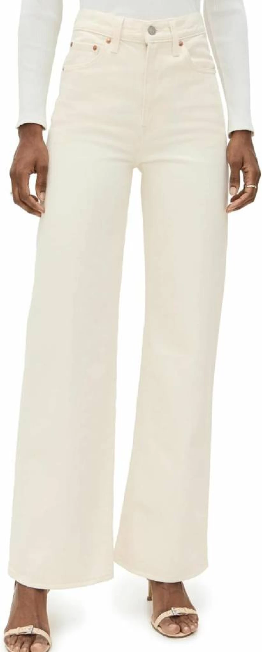 Levi's Women's High-Rise Wide Leg Jeans - Classic Fit Stretch Denim Pants for Women