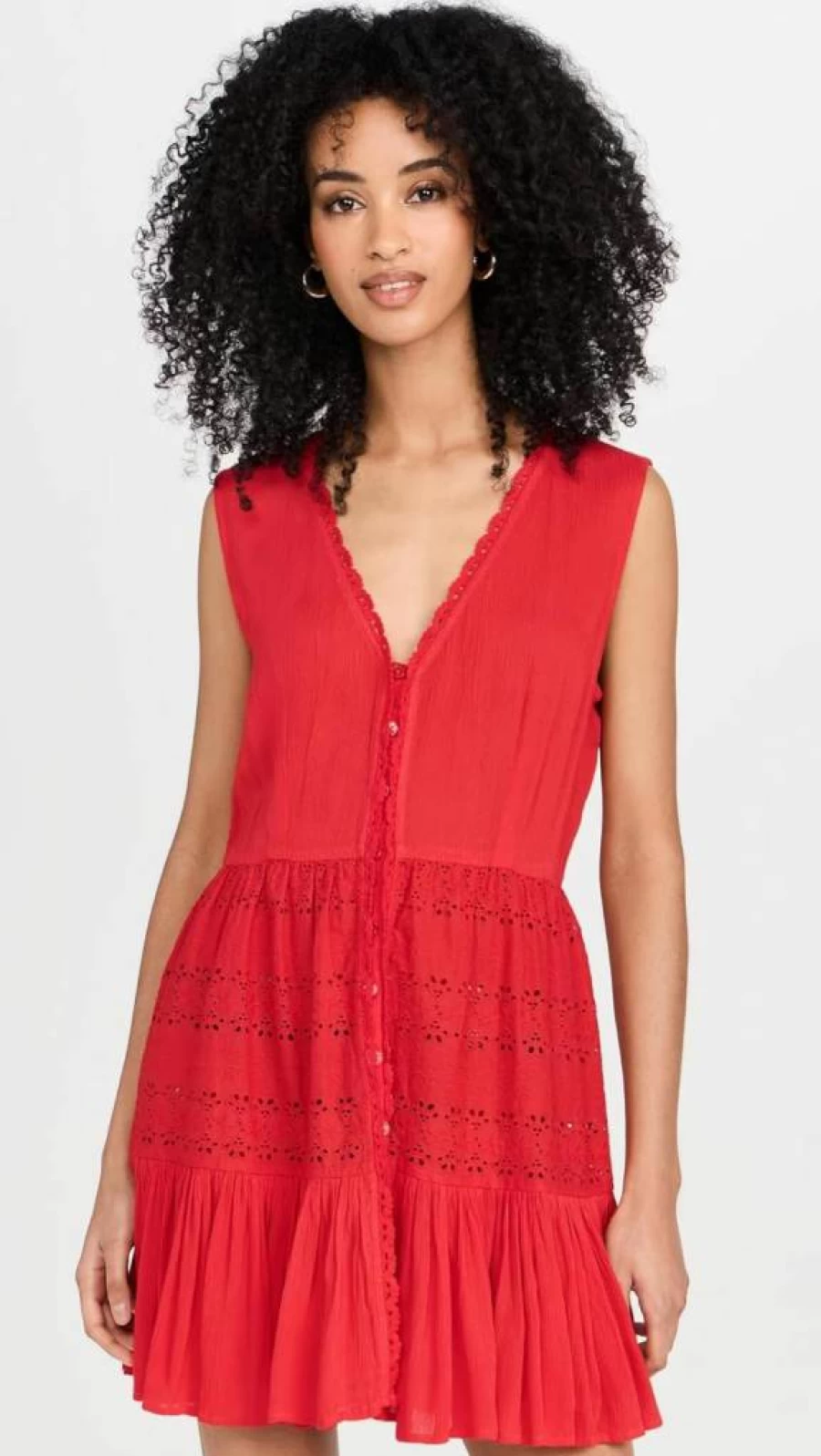 Playa Lucila Women's Eyelet Lace Summer Dress - Floral Bohemian Beach Dress