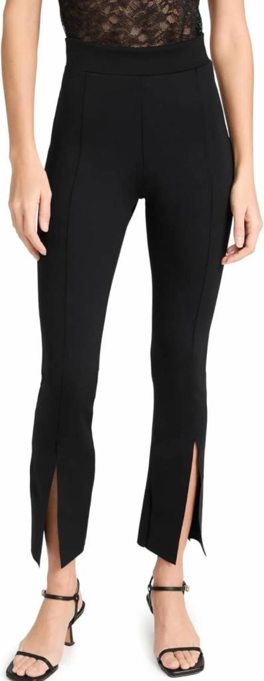 Commando Women's 7/8 Split Front Neoprene Workout Pants for Training & Fitness