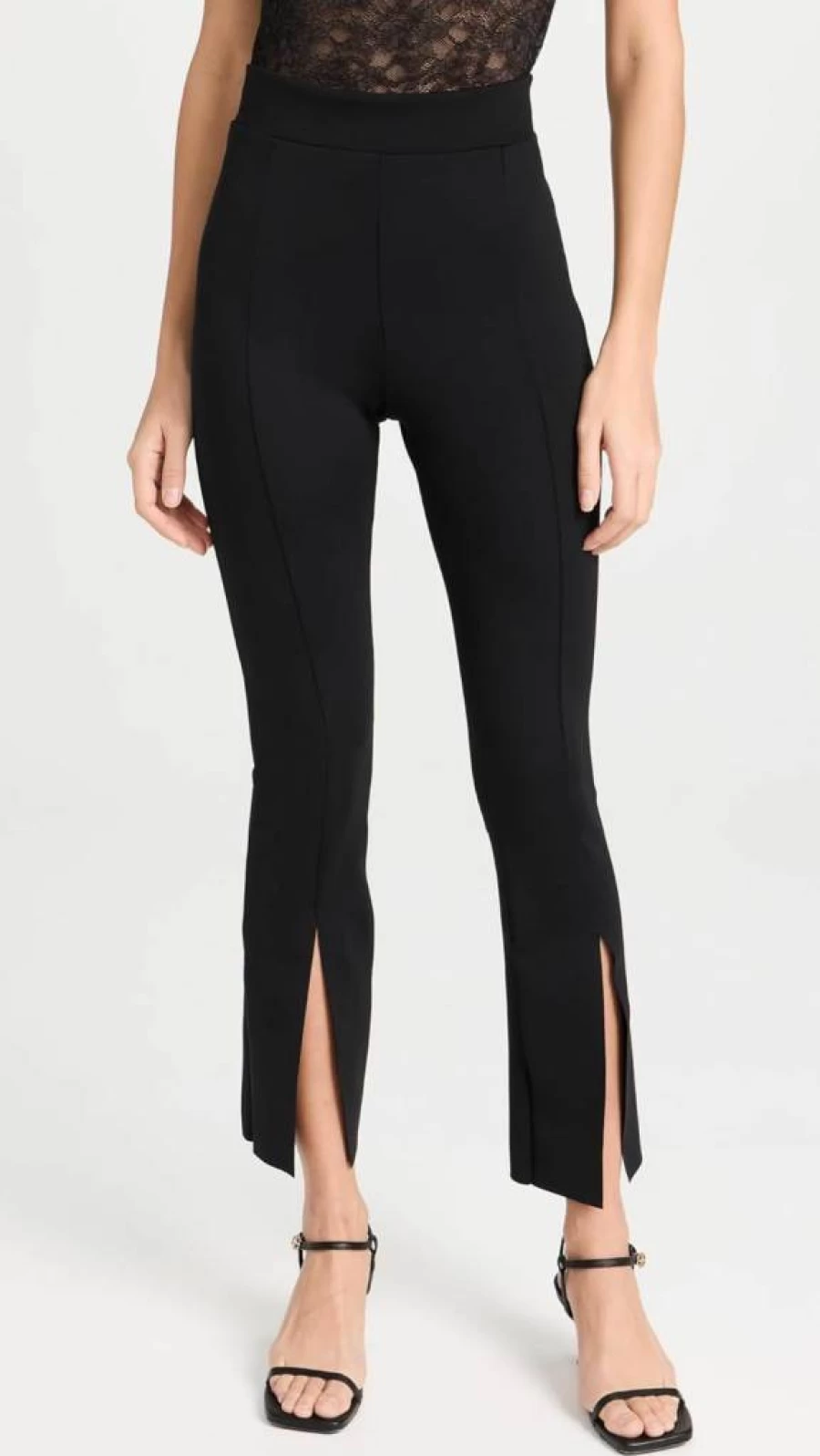 Commando Women's 7/8 Split Front Neoprene Workout Pants for Training & Fitness