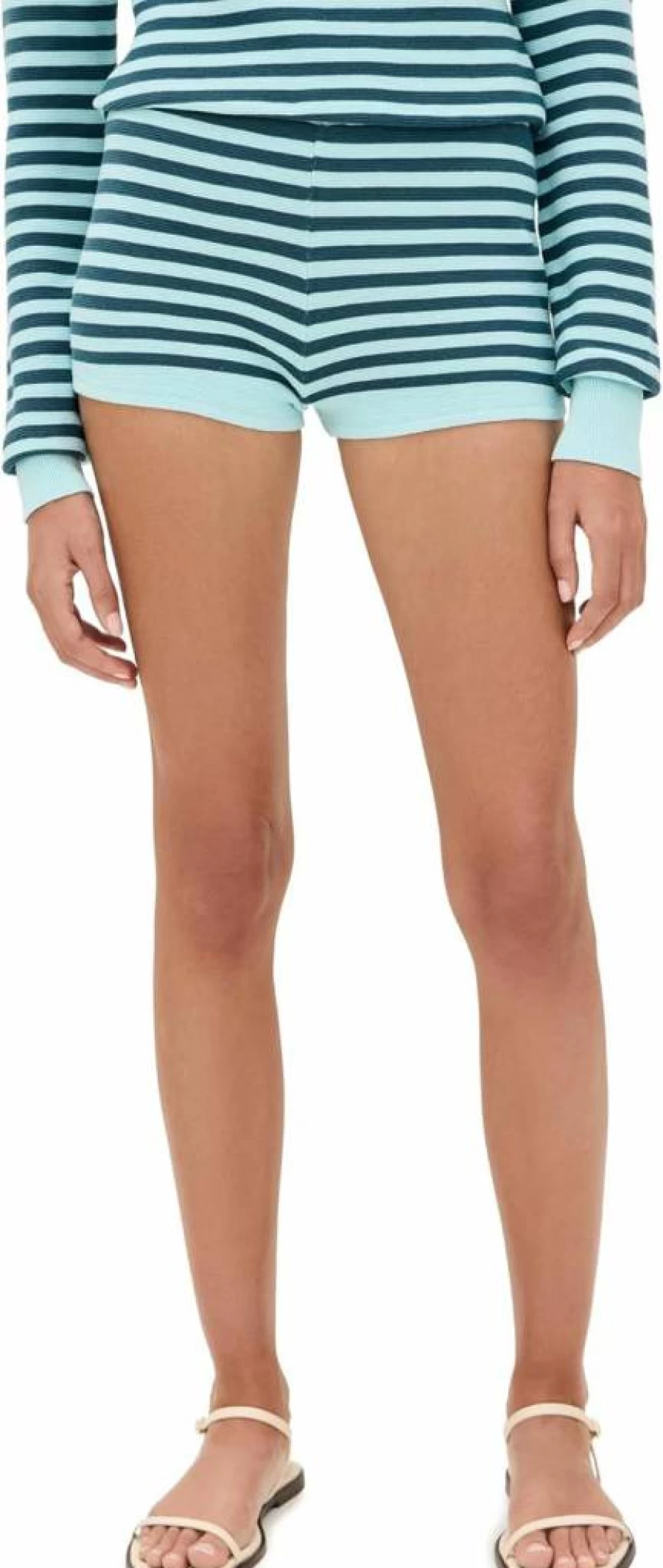 Solid & Striped Women's Celeste High-Waisted Striped Shorts - Casual Summer Beach Shorts